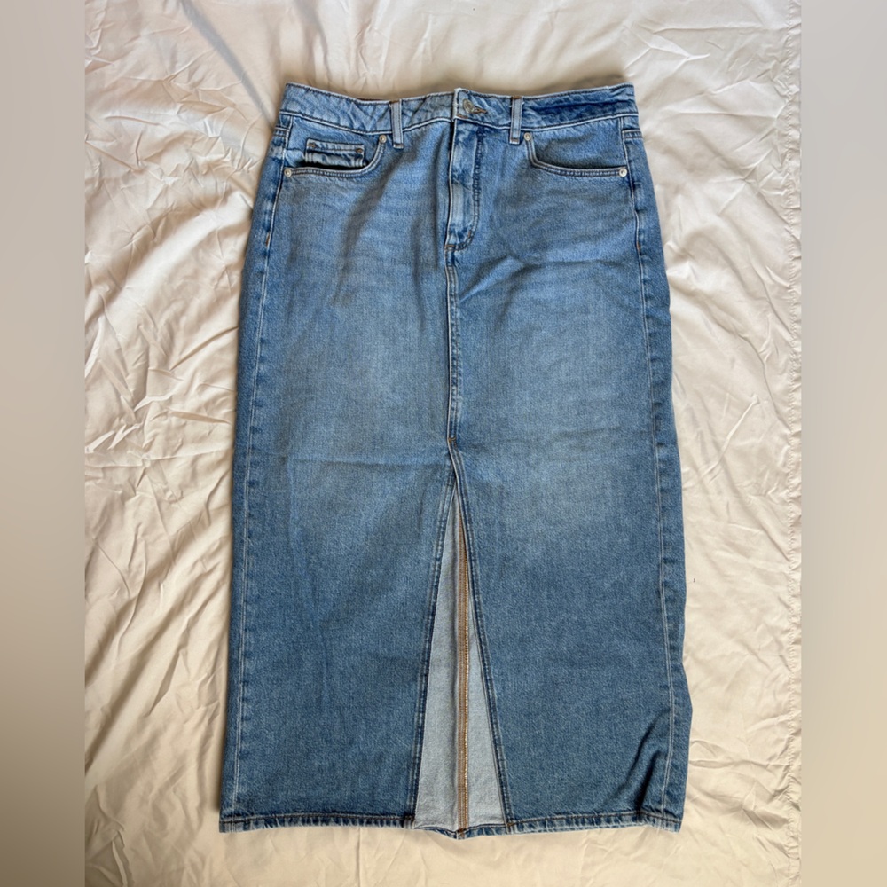 LOFT 100% Cotton Blue Denim Skirt